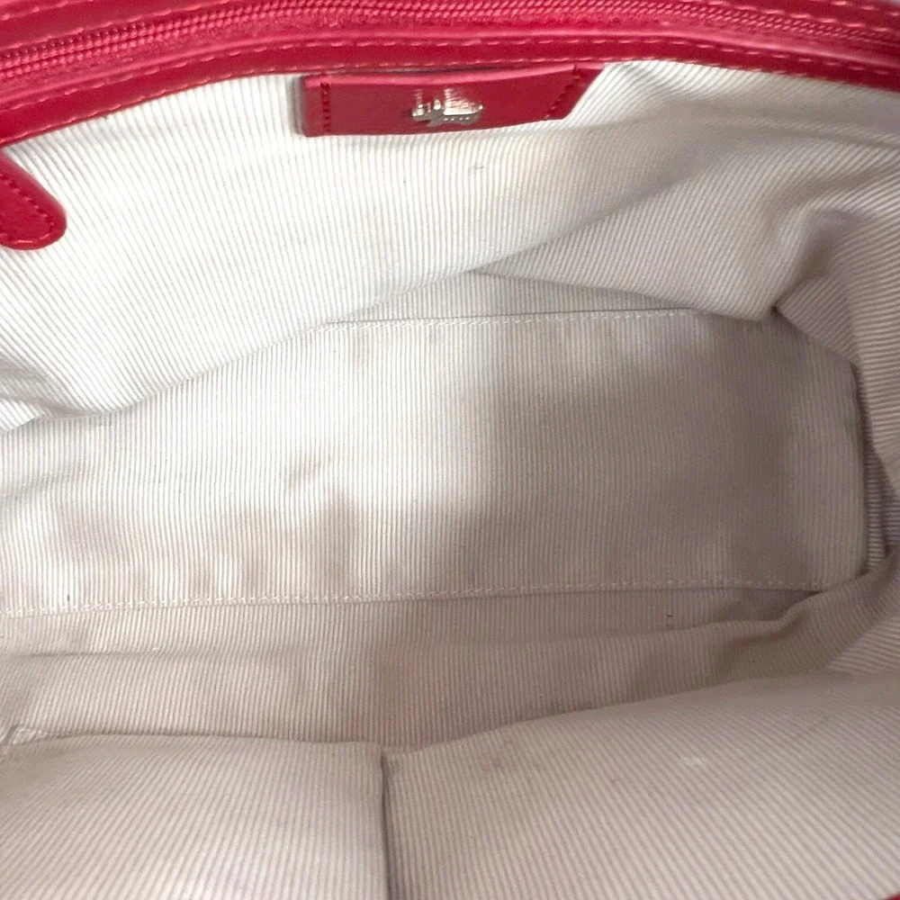 Radley London Womens Crossbody Shoulder Bag Red Pebbled Leather Zip Details